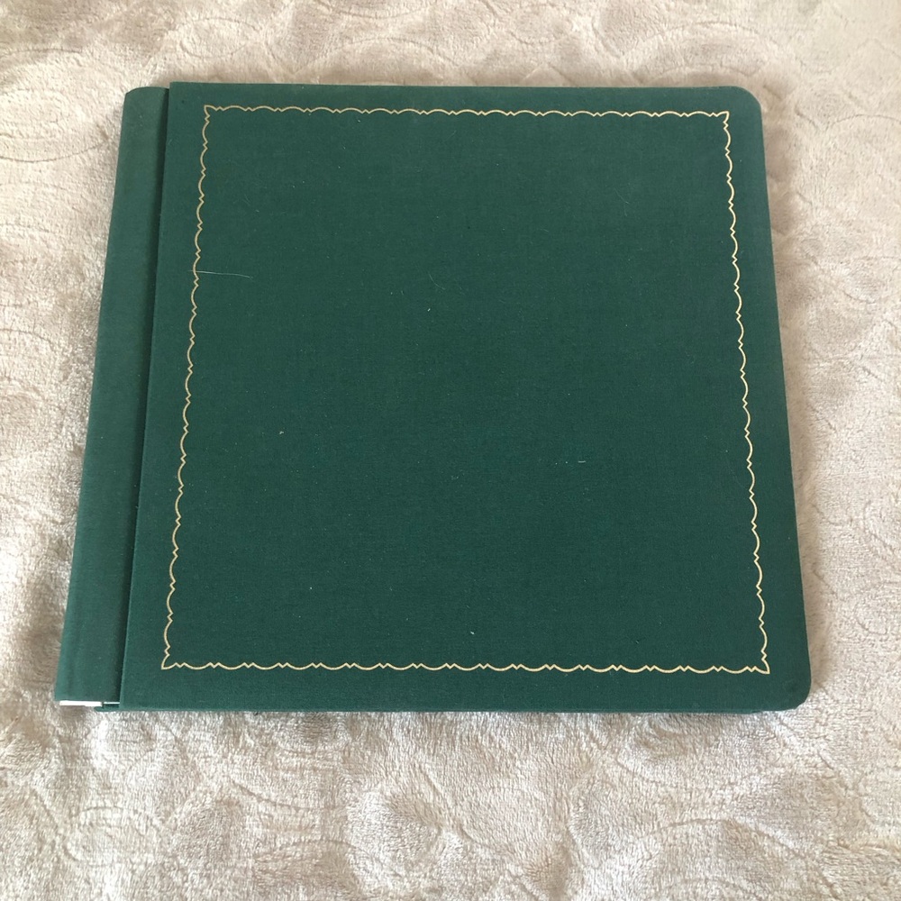 Green Scrapbooking Cover with Gold Trim